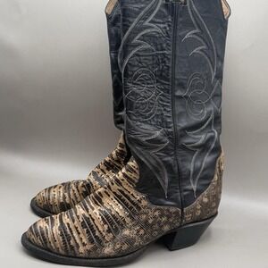 Tony Lama Size 8.5M Exotic Lizard Skin Western Boots Vintage 1960's VTG USA